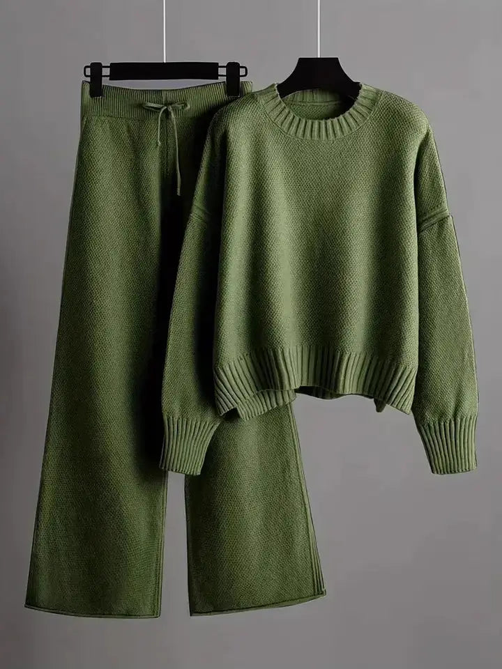 Minimalist Sweater & Wide-Leg Pants Set