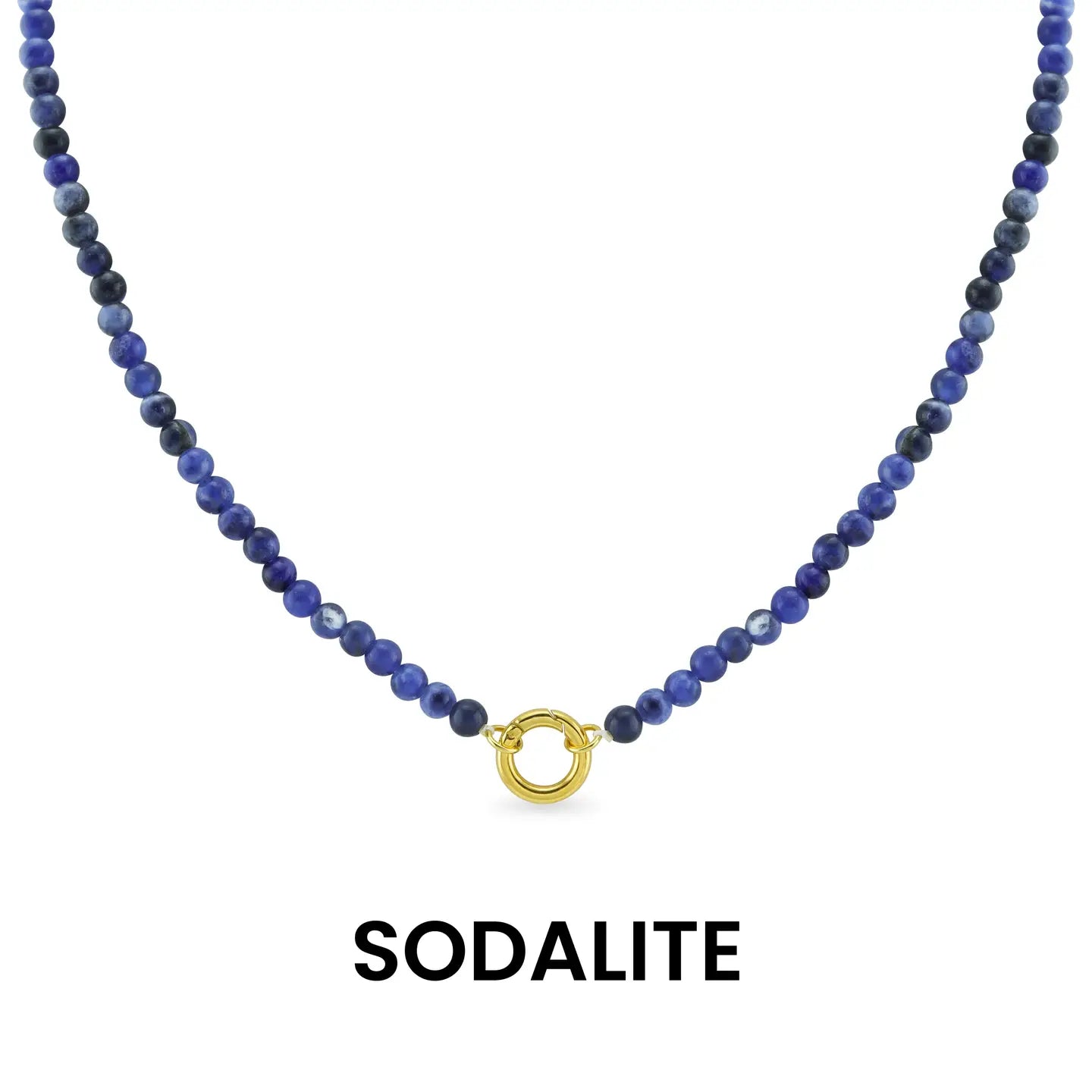 Semi Precious Natural Stone Charm Keeper Necklace