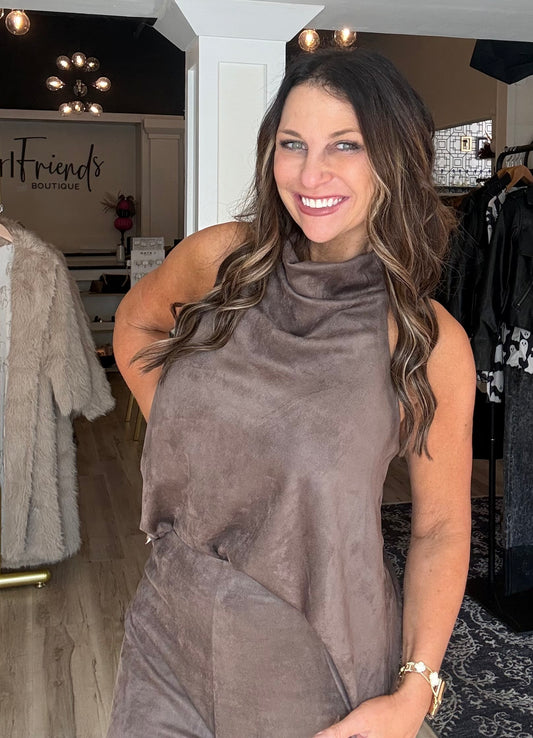 Halter Cowl Neck Top