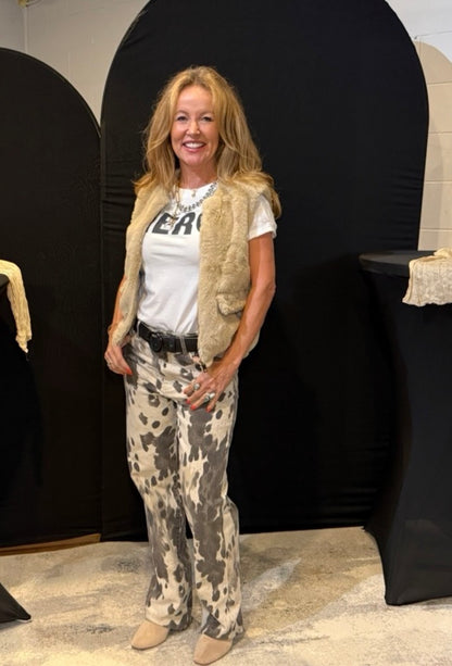 Cow Print Classic Straight