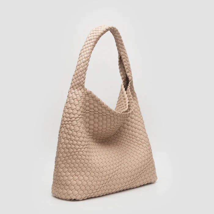 Tiara Woven Hobo Tote Bag With Pouch