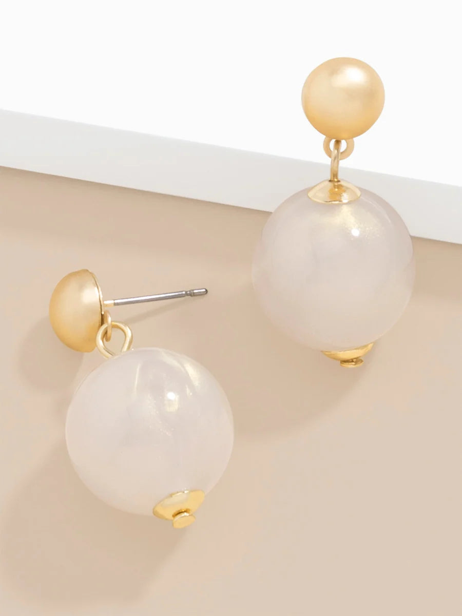 Iridescent Bead Drop Earring