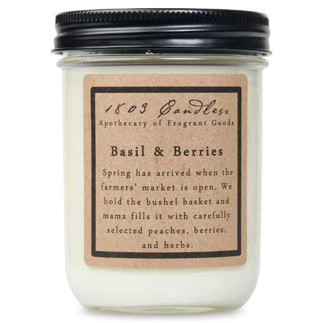 Basil & Berries-14oz Jar Candle - GirlFriends Boutique